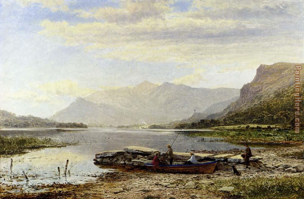 Derwentwater From Ladore Morning With Skiddaw In The Distance painting - Benjamin Williams Leader Derwentwater From Ladore Morning With Skiddaw In The Distance art painting